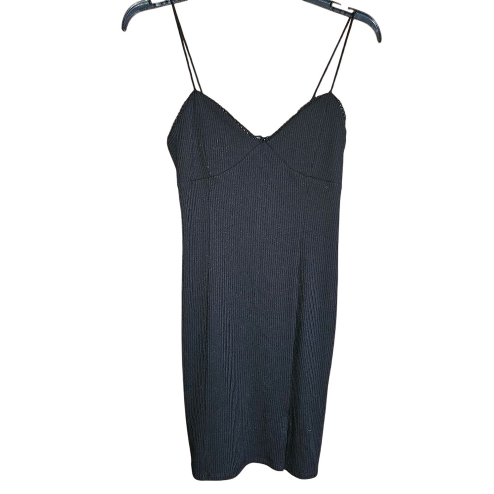 NWT‎ Forever 21 Black Ribbed Knit Mini Dress - Medium - Essential LBD